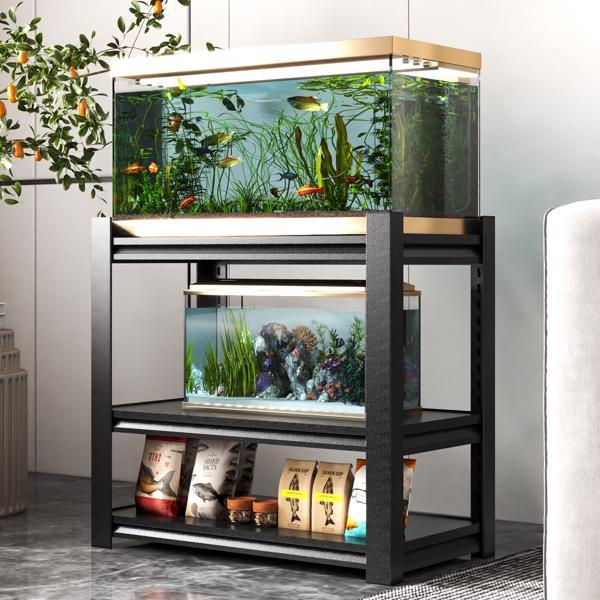 SteelWave Verstelbare Aquariumstandaard | 40-50 Gallon Tank Ondersteuning | Zwart Staal | 3-Tier | Anti-Kras Voetjes | Eenvoudige Montage | Robuust & Betrouwbaar | Voor Huis, Kantoor of Decoratief Gebruik