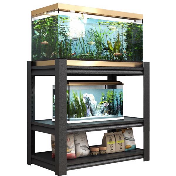 SteelWave Verstelbare Aquariumstandaard | 40-50 Gallon Tank Ondersteuning | Zwart Staal | 3-Tier | Anti-Kras Voetjes | Eenvoudige Montage | Robuust & Betrouwbaar | Voor Huis, Kantoor of Decoratief Gebruik - Image 3