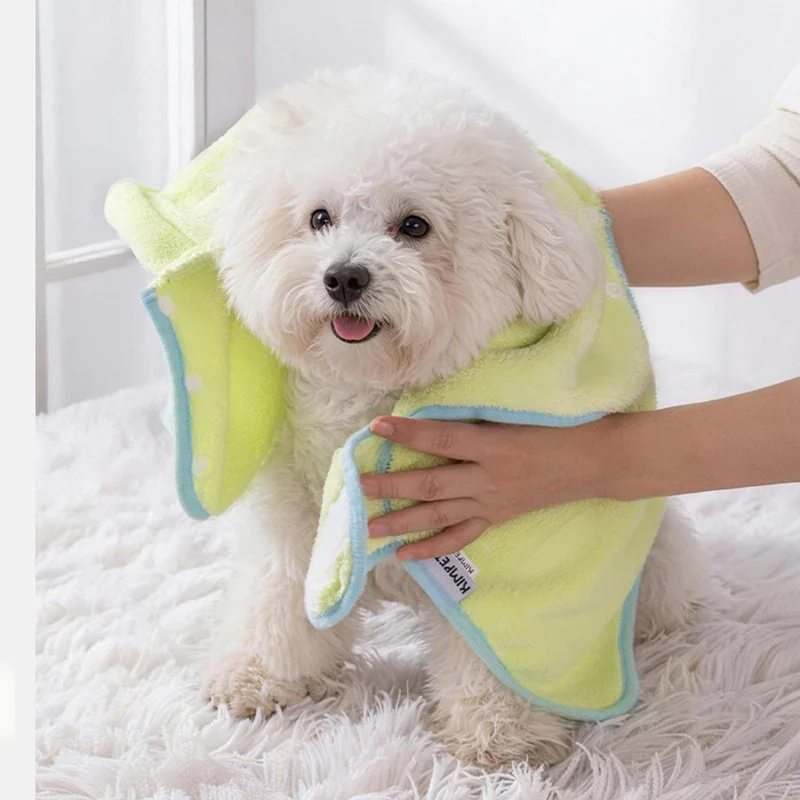 Super absorberende hondenbadjas fleece | Met capuchon verstelbaar | Sneldrogend warm | Na bad modderige wandeling - Image 4