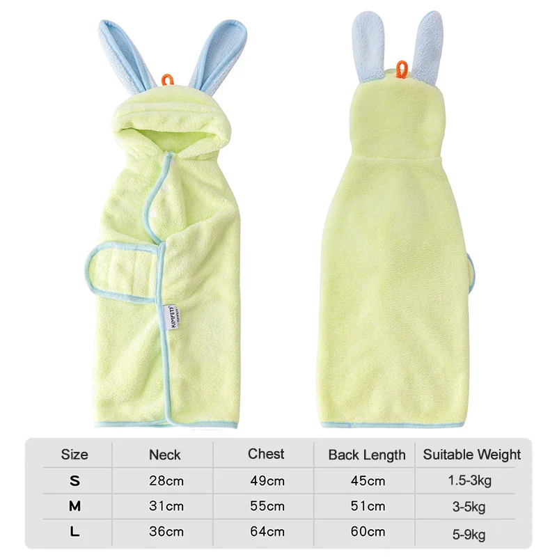 Super absorberende hondenbadjas fleece | Met capuchon verstelbaar | Sneldrogend warm | Na bad modderige wandeling - Image 7