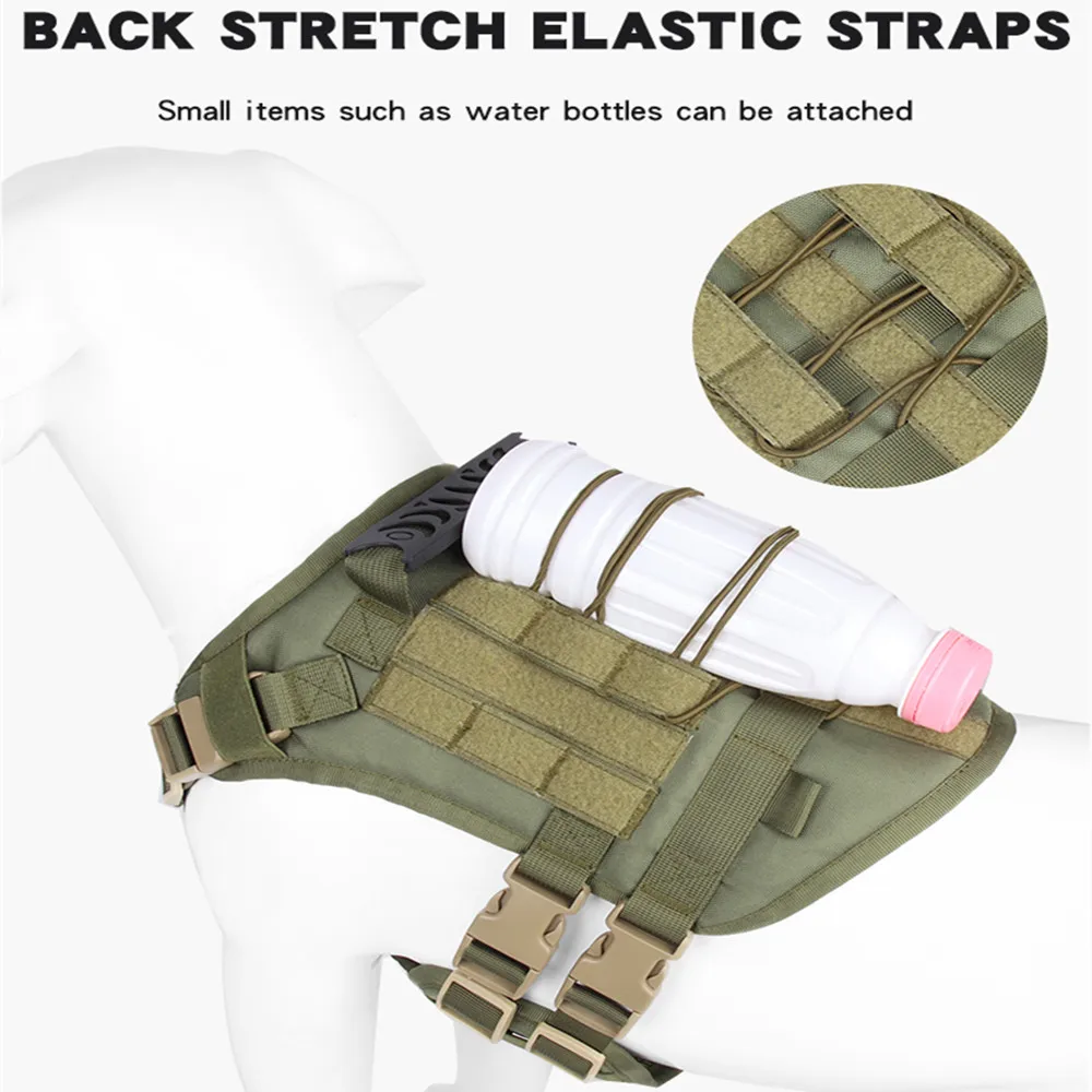 Tactisch Hondentuig voor Middelgrote en Grote Honden | Stevig Nylon | Verstelbaar, Ergonomisch en Comfortabel | Geschikt voor Outdoor, Wandelingen en Training - Image 3