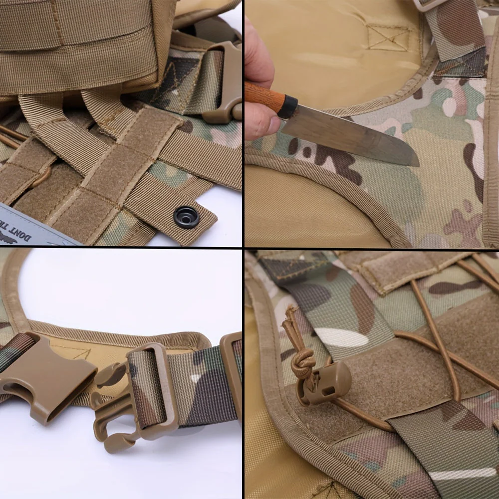Tactisch hondentuig voor buitenactiviteiten | Stevig nylon | Extra opbergzakken | Middelgrote en grote honden | Comfortabele verstelbare riemen | Outdoor training avontuur | Duurzaam en functioneel ontwerp - Image 11