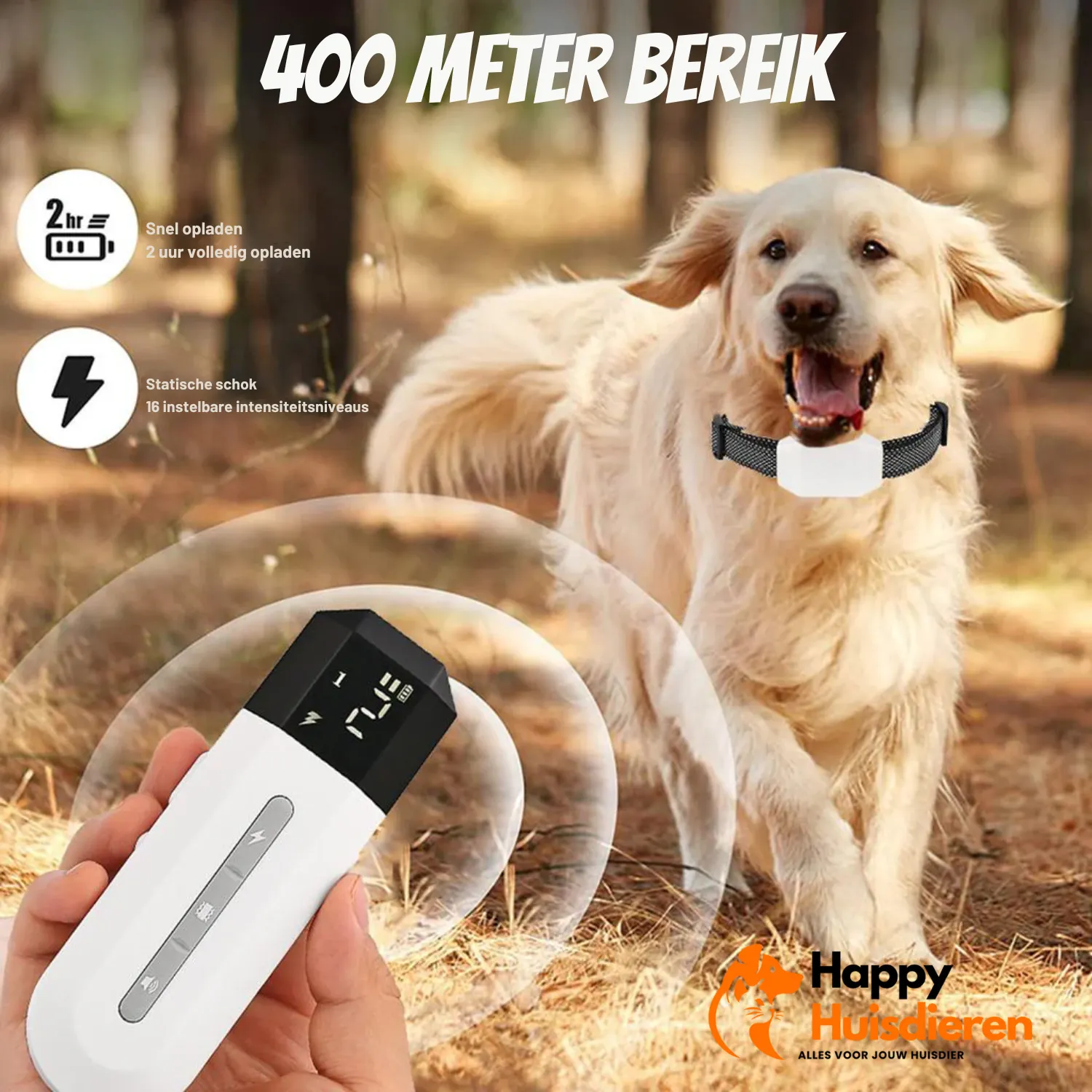 TrainPro | Ergonomische Trainingsband met Afstandsbediening | Hondvriendelijk | 3 Modi | Waterbestendig | Groot Bereik 400m | Voor 4–50 kg | Voor betere training en gehoorzaamheid | Duidelijke Communicatie - Image 8