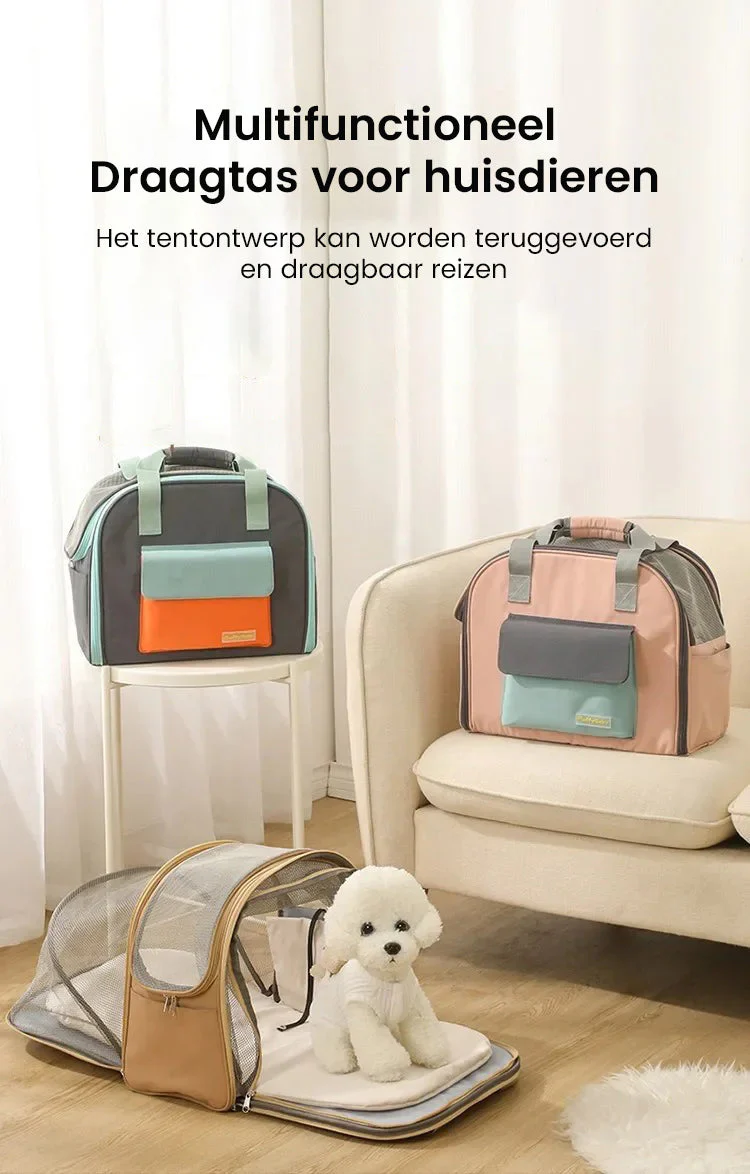 TravelBuddy huisdier reistas | Uitbreidbaar design | Comfortabel en ademend | Ruime opbergvakken | Geschikt voor reizen met kat of hond - Image 5
