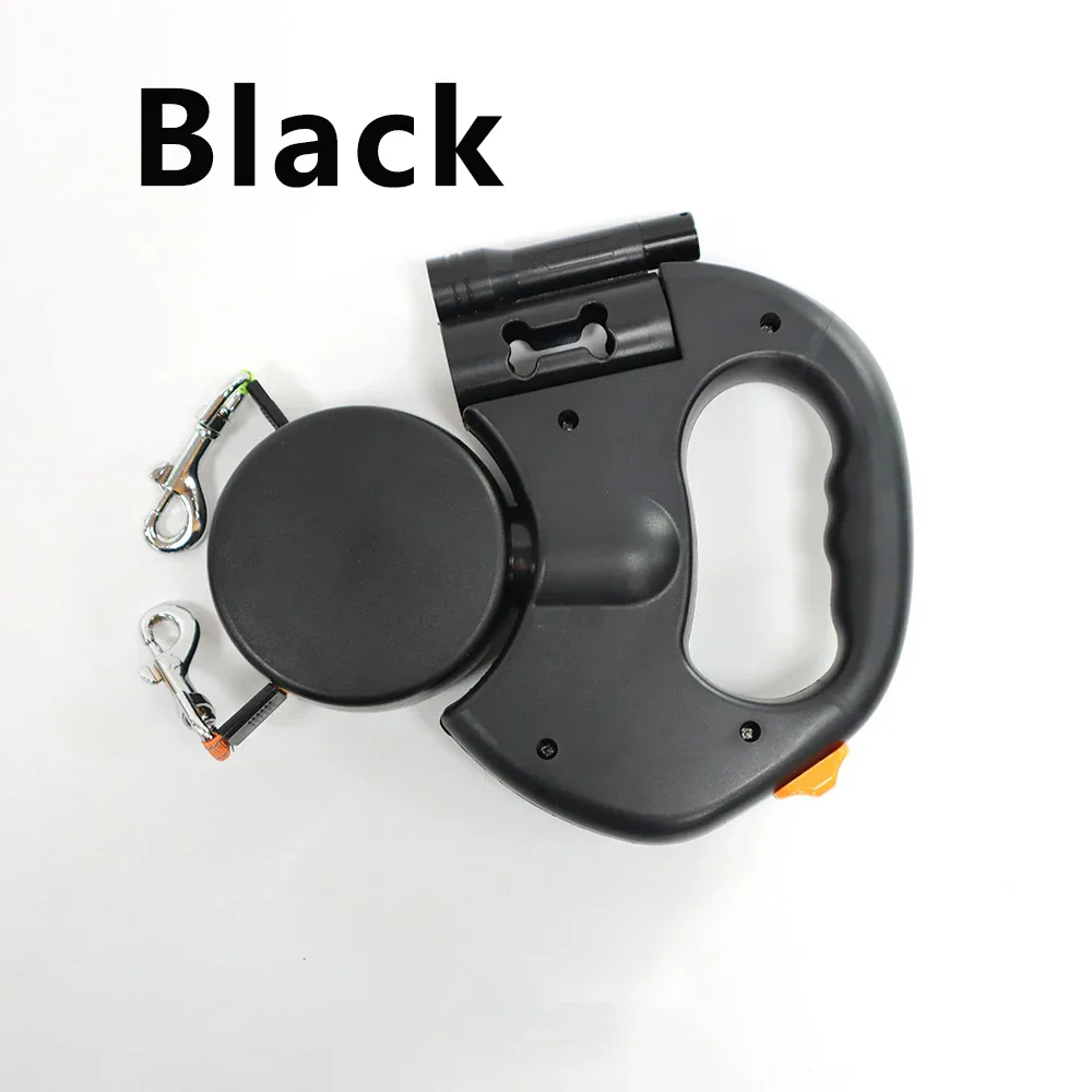 Uittrekbare Dubbele Lijn voor Kleine Huisdieren tot 8 kg | 3m Reflecterende Nylon Lijnen | 360° Draaibaar Anti-Klit Systeem | Ingebouwd LED-Licht & Onafhankelijk Remsysteem - Image 2