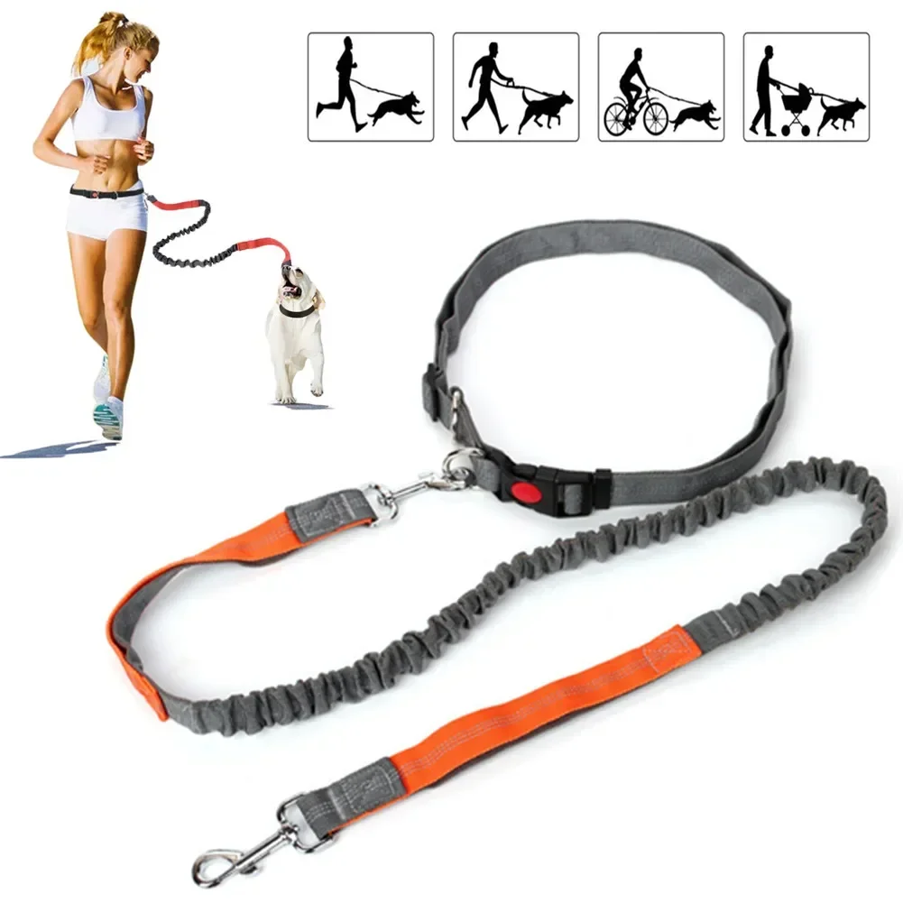 Handsfree Hondenriem voor Joggen en Wandelen | Verstelbare Heupriem en Uittrekbaar Nylon met Reflecterende Strepen - Image 2