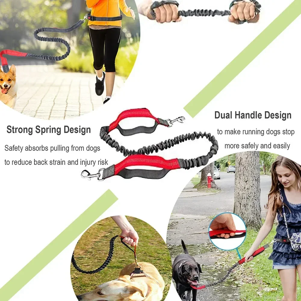 Handsfree Hondenriem voor Joggen en Wandelen | Verstelbare Heupriem en Uittrekbaar Nylon met Reflecterende Strepen - Image 3