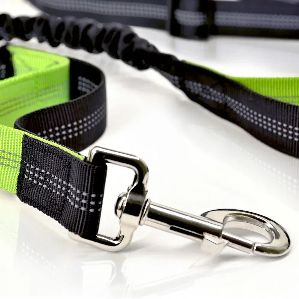 Handsfree Hondenriem voor Joggen en Wandelen | Verstelbare Heupriem en Uittrekbaar Nylon met Reflecterende Strepen - Image 6