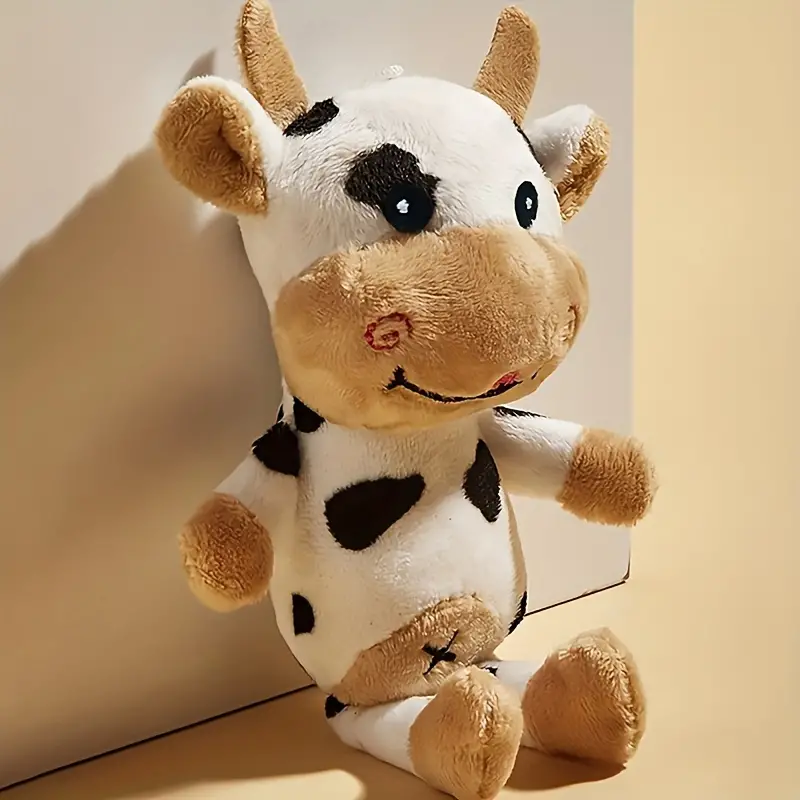 Kalmerend Huisdierenspeeltje | Koevormig Pluche | Stressverlichting voor Honden | Zacht & Duurzaam | Tandverzorgend Speelplezier | 18x10x3 cm | Perfect voor Kleine Tot Middelgrote Huisdieren | Veilig Polyestervezel | Interactief en Troostend