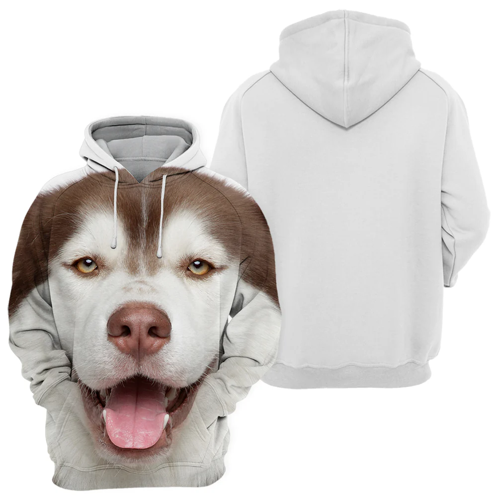 Unisex Hoodie voor Hondenliefhebbers | Bruin Alaskan Husky Design | Premium Polyester Katoen Mix | Zachte Aanraking | Verkrijgbaar in Maten S-4XL | Hoogwaardige Print | Comfortabel en Duurzaam - Image 2