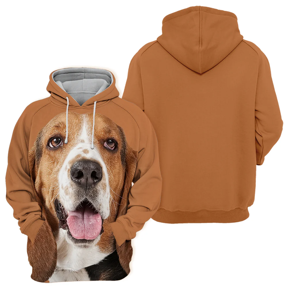 Unisex | Zachte Hoodie Voor Dierenliefhebbers | Premium Mix Polyester en Katoen | Maat S-4XL | Basset Hound Design | Langdurige Comfort en Kleurvastheid | High Definition Print | Tweezijdig Stretchstoff - Image 2