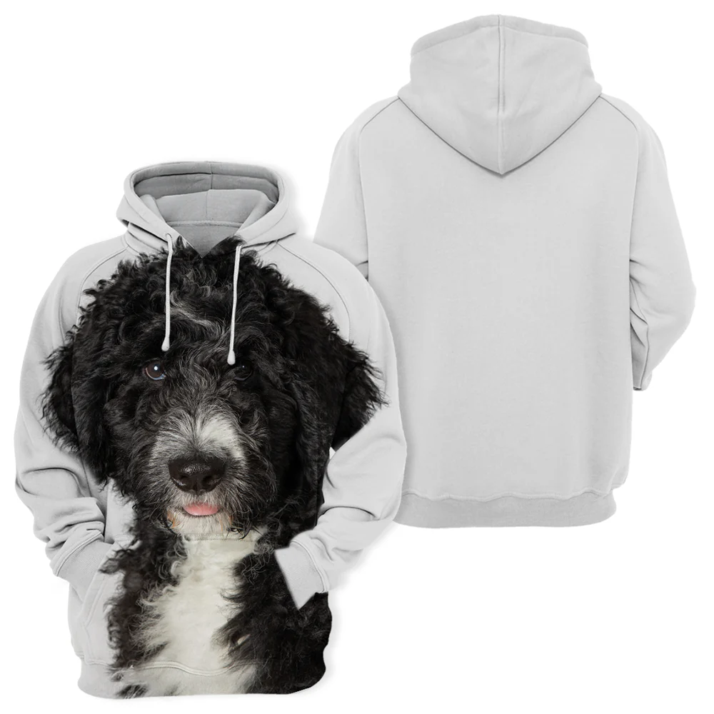 Unisex Zwart Bernedoodle Sweatshirt | Zachte Stof | Hoge Resolutie Print | Maten S-4XL - Image 2