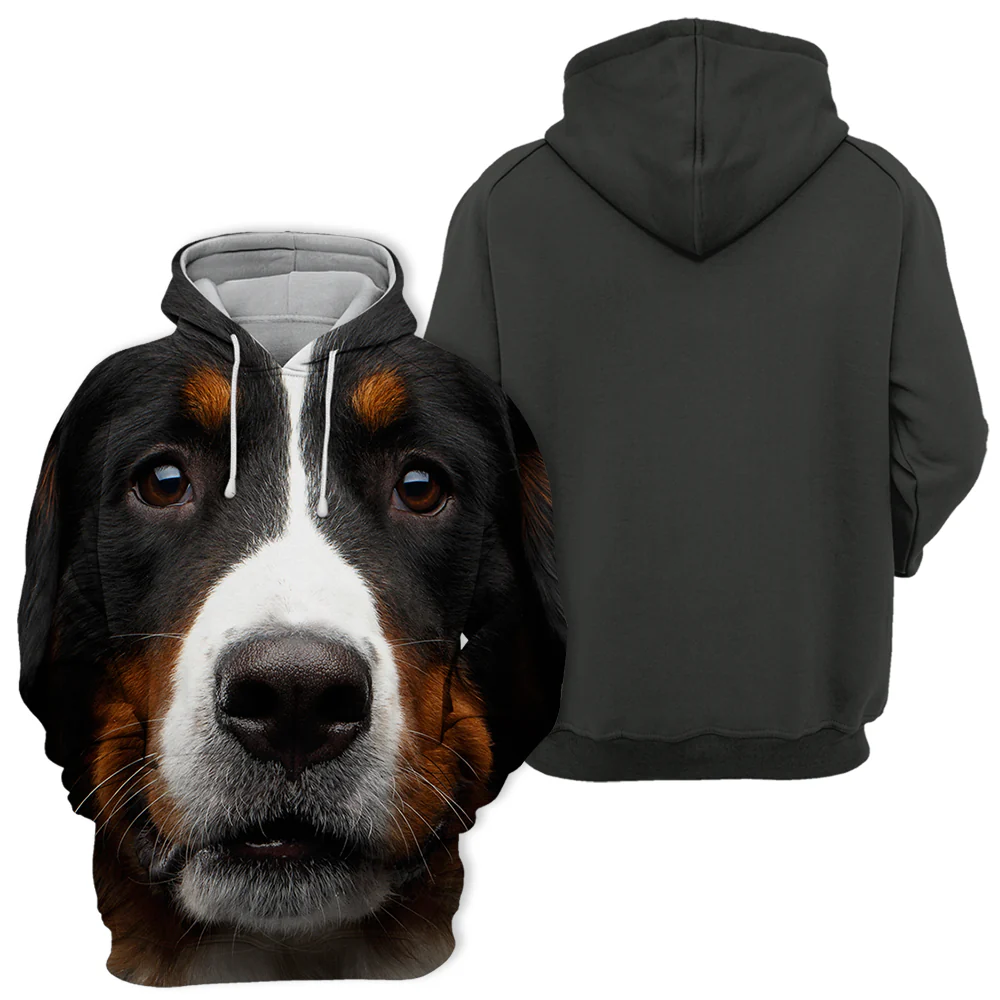 Comfortabele Hoodie | Bernese Mountain Design | Maten S-4XL | Zachte Stof | Hoogwaardige Print | Tweezijdige Stretch - Image 2