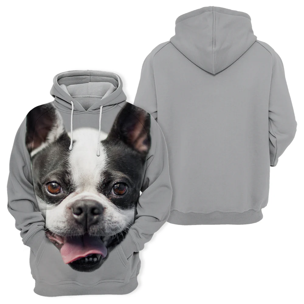 Boston Terrier Design | Unisex Hoodie | Maten S-4XL | Polyester en Katoen | Hoge Resolutie Print | Comfortabel en Duurzaam | Premium Stoffen | Geschikt voor Zowel Dames als Heren - Image 2