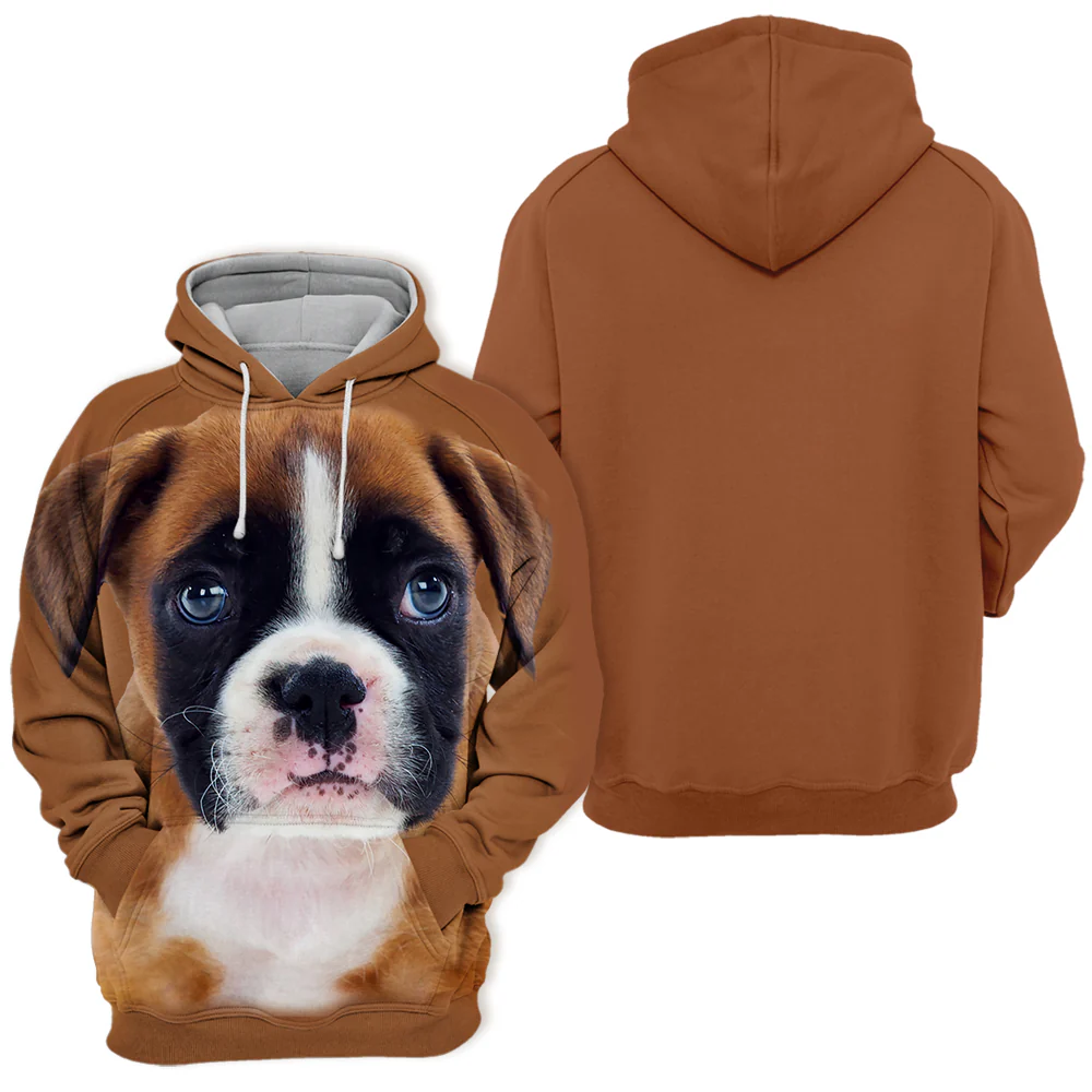 Boxer Puppy Design | Unisex Hoodie | Comfortabel & Duurzaam | Gemaakt van Polyester en Katoen | Verkrijgbaar in Maten S tot 4XL | Hoogwaardige Kleurenprint | Perfecte Pasvorm | Voor Dierenliefhebbers - Image 2