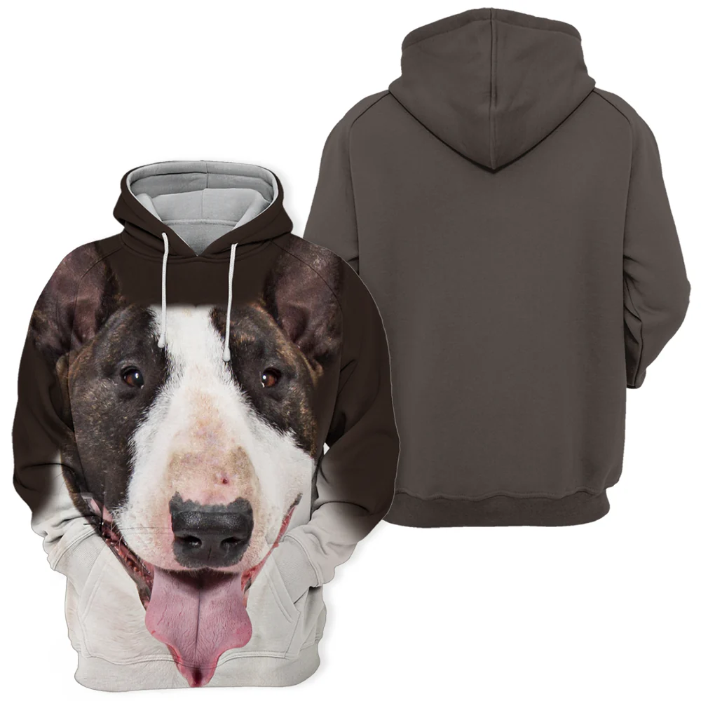 Stijlvolle Unisex Hoodie | Bull Terrier Print | Premium Polyester en Katoen | Diverse Maten S-4XL | Comfort en Duurzaamheid | Hoge Resolutie Print | Tweezijdig Stretchmateriaal - Image 2