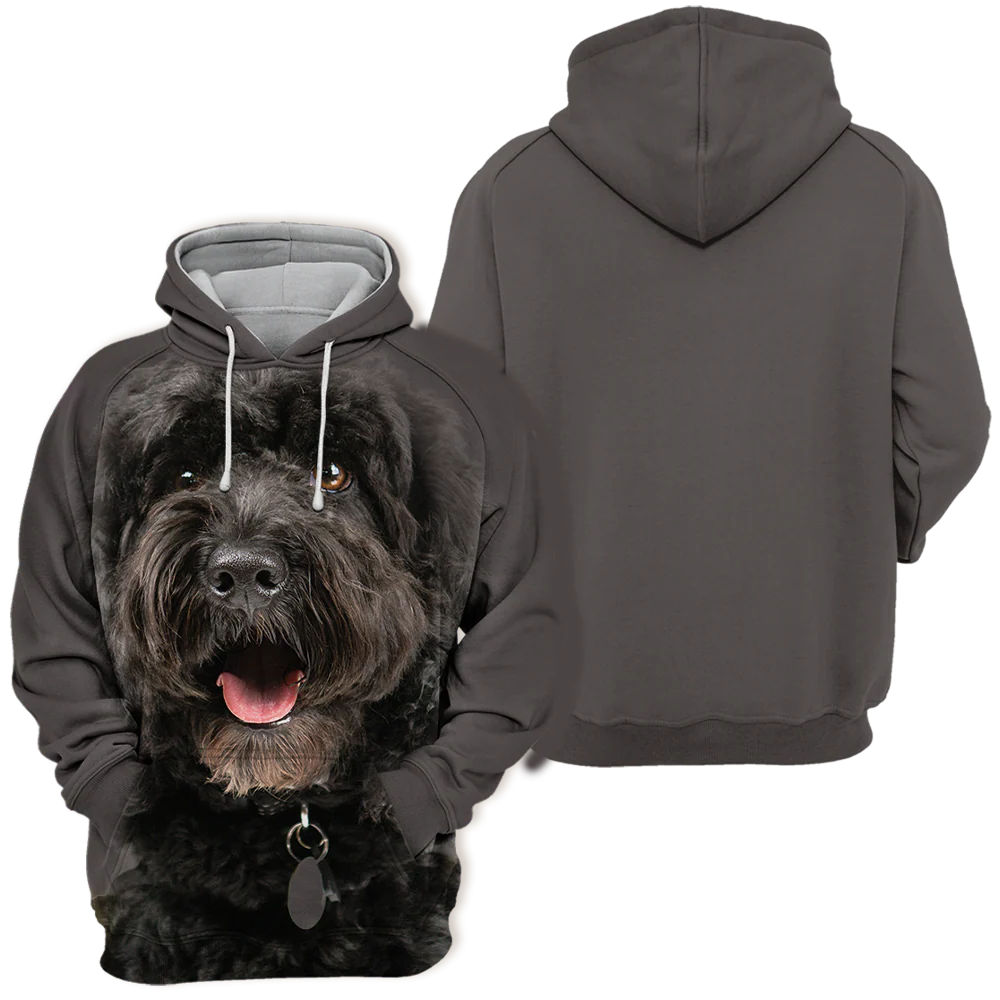 Zwarte Unisex Hoodie met Hondenprint | Diverse Maten | Polyester & Katoen | Comfortabel & Duurzaam - Image 2