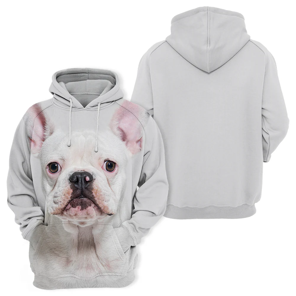 Dierenliefhebbende Trui | Frenchie Design | Maten S-4XL | Wit | Zachte Katoenmix | Comfortabel Unisex Mode | Hoogwaardige Prints | Perfect cadeau voor dierenfans - Image 2