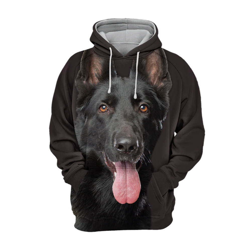 Zwarte Trui Met Capuchon | Unisex | Verschillende Maten Beschikbaar | Comfortabel Polyester en Katoen | Ideaal Voor Dierenliefhebbers | Hoge Resolutie Print | Comfortabel Stretchmateriaal
