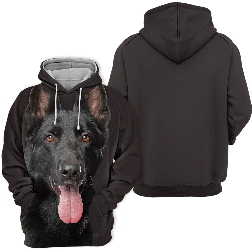 Zwarte Trui Met Capuchon | Unisex | Verschillende Maten Beschikbaar | Comfortabel Polyester en Katoen | Ideaal Voor Dierenliefhebbers | Hoge Resolutie Print | Comfortabel Stretchmateriaal - Image 2