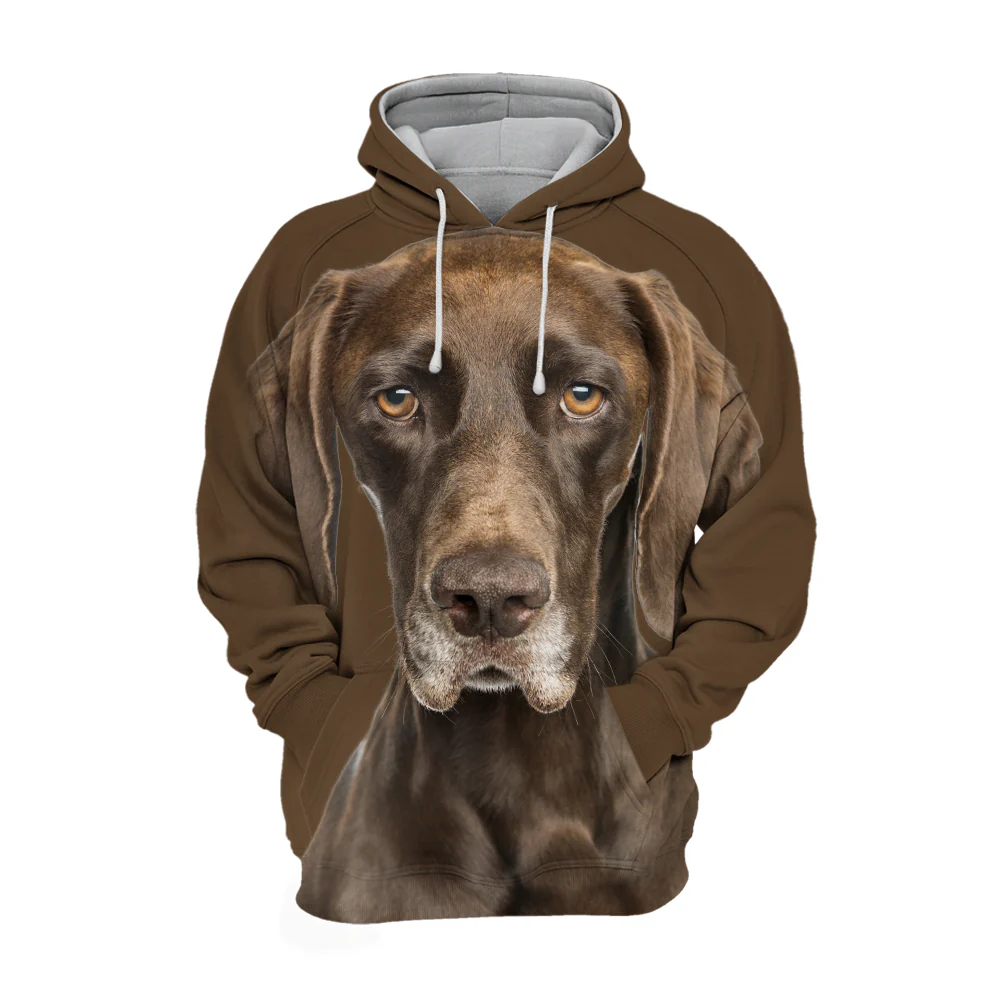 Duurzame Polyester Katoen Hoodie | Bedrukt met Duitse Staande Kortharen Design | Voor Liefhebbers van Honden | Maatbereik S-4XL