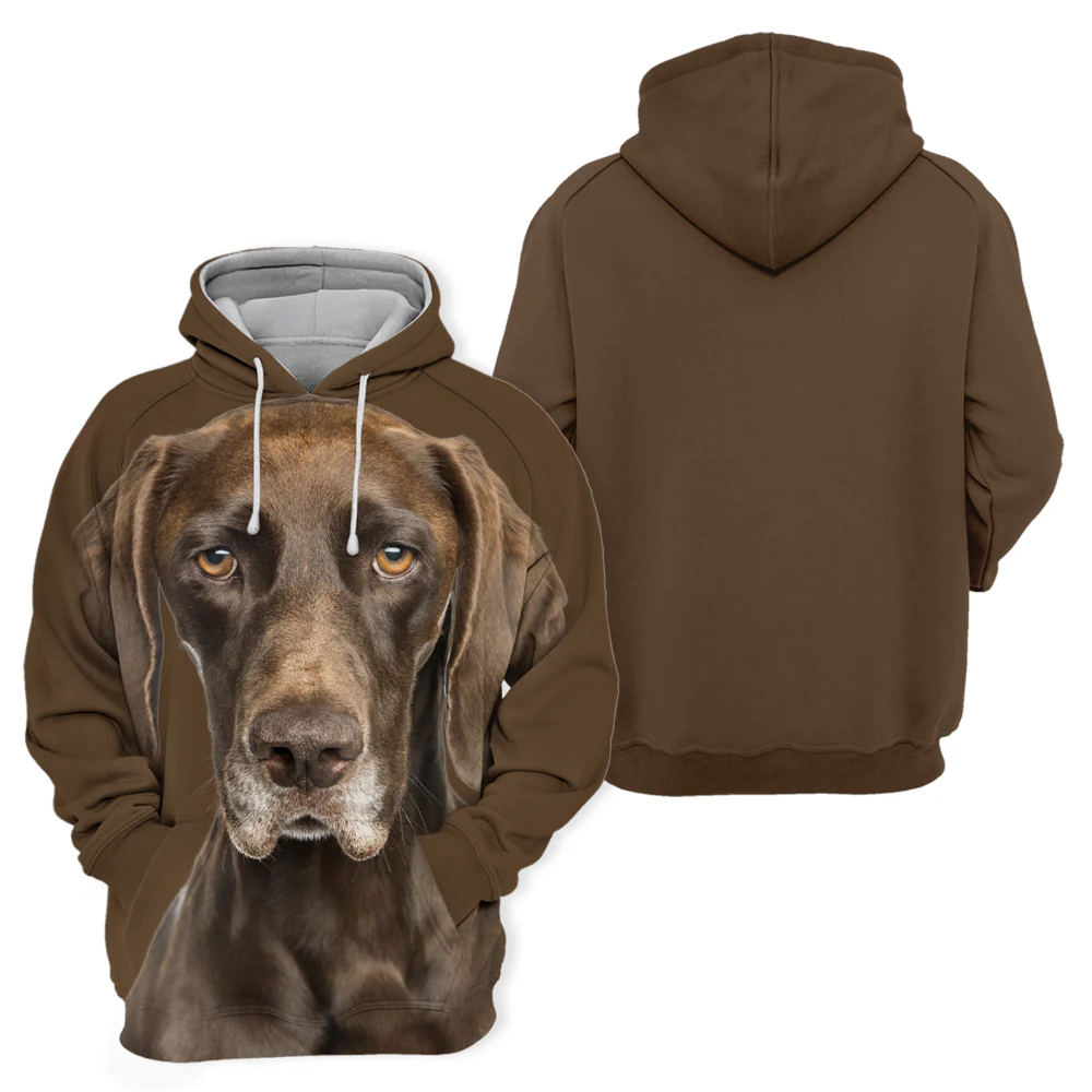 Duurzame Polyester Katoen Hoodie | Bedrukt met Duitse Staande Kortharen Design | Voor Liefhebbers van Honden | Maatbereik S-4XL - Image 2