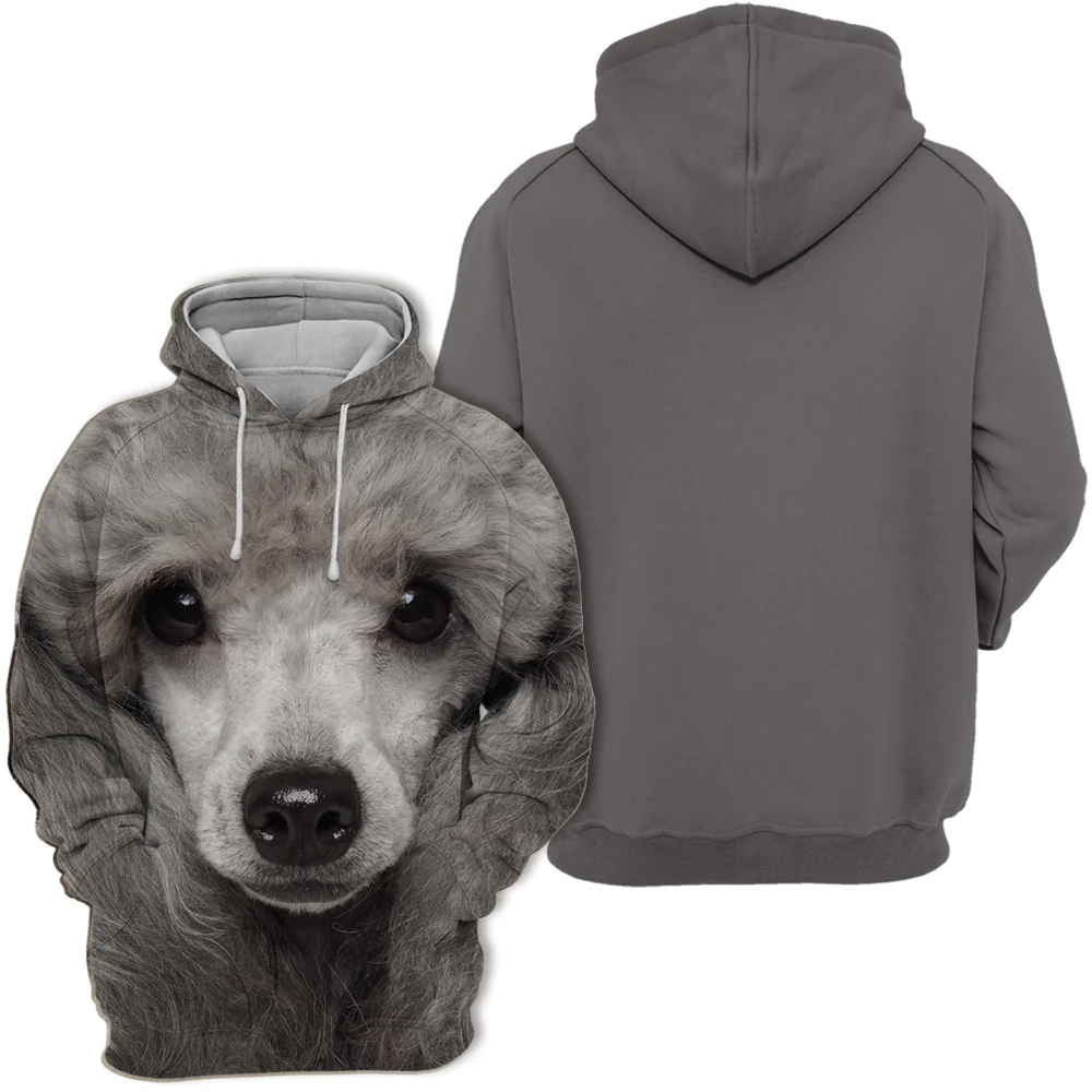 Grijze Hoodie voor Dierenliefhebbers | Unisex Comfort | Diverse Maten S-4XL | Zachte Polyester Katoen Mix | Voor Toy Poedel Liefhebbers - Image 2
