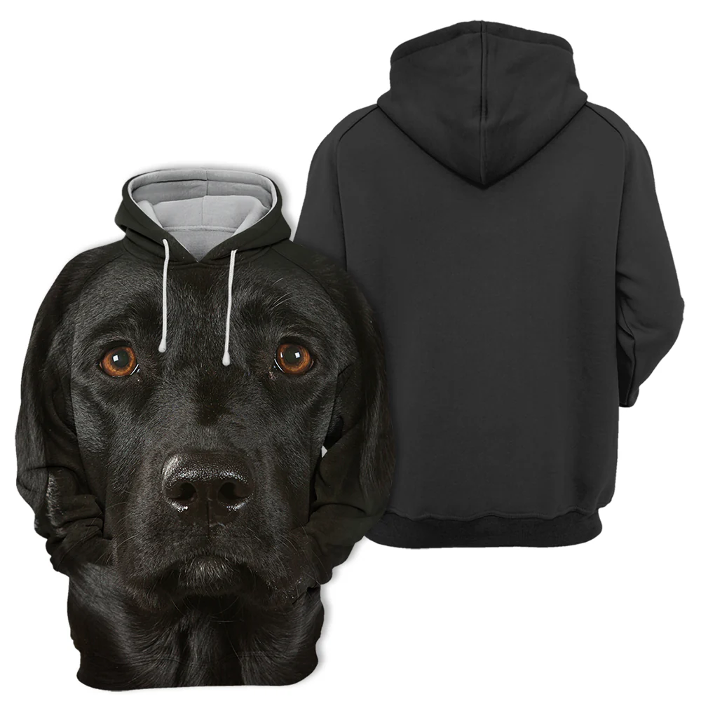 Zwarte Labrador Hoodie | Comfortabele Unisex Trui | Maten S-4XL | Premium Mix Polyester & Katoen | Hoogwaardige Print | Zacht & Duurzaam | Stretchmateriaal | Perfect voor Dierenliefhebbers - Image 2