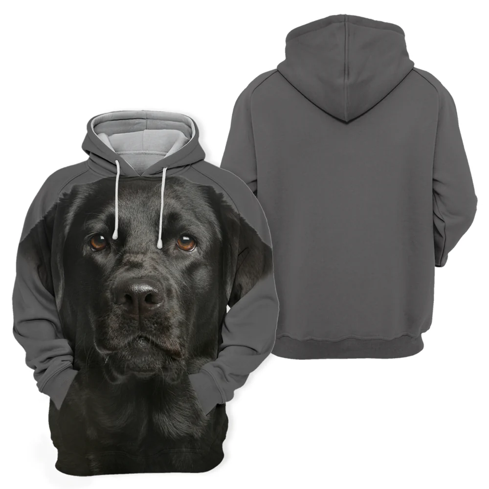 Dierenliefhebber Hoodie | Zacht en Duurzaam | Premium Kwaliteit | Zwart met Hondenprint | Verschillende Maten | Hoogwaardige Print | Comfortabele Pasvorm | Ideaal voor Elke Gelegenheid - Image 2