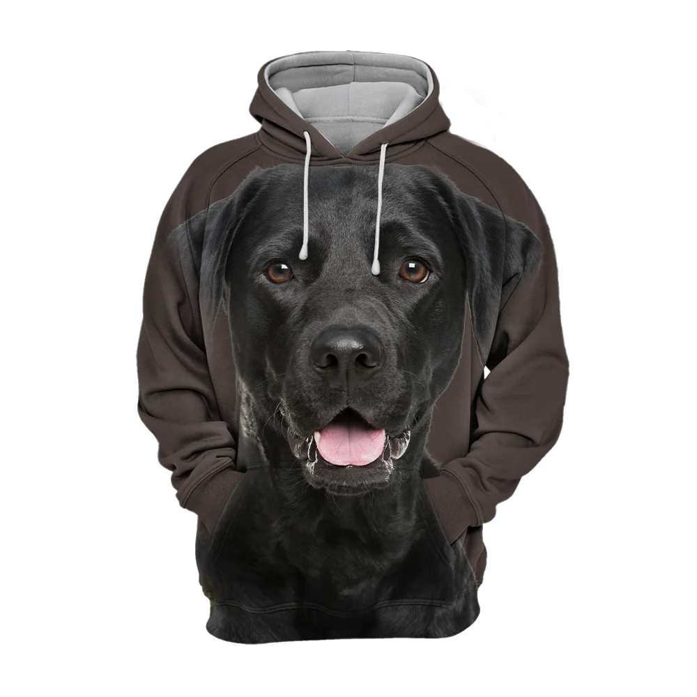Labrador Trui Zwart | Unisex Hoodie Met Lachende Print | Zachte Stof | Meerdere Maten | Comfortabele Hoodie Voor Dierenliefhebbers