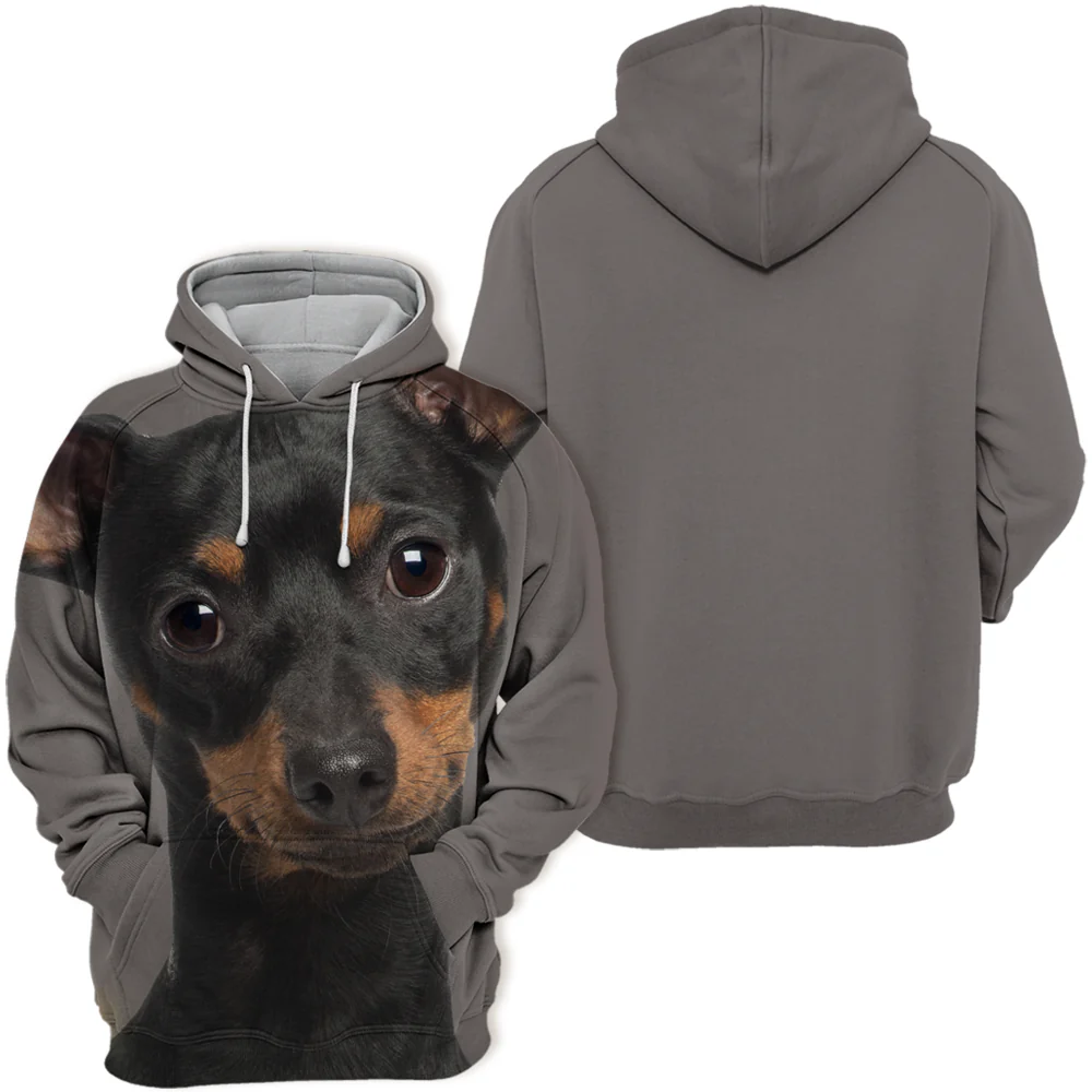 Unisex Hoodie Voor Hondenliefhebbers | Geschikt Voor Miniatuur Pinscher | Zachte Stof | Beschikbaar in Maten S-4XL | Hoge Resolutie Print | Polyester en Katoen Mix - Image 2