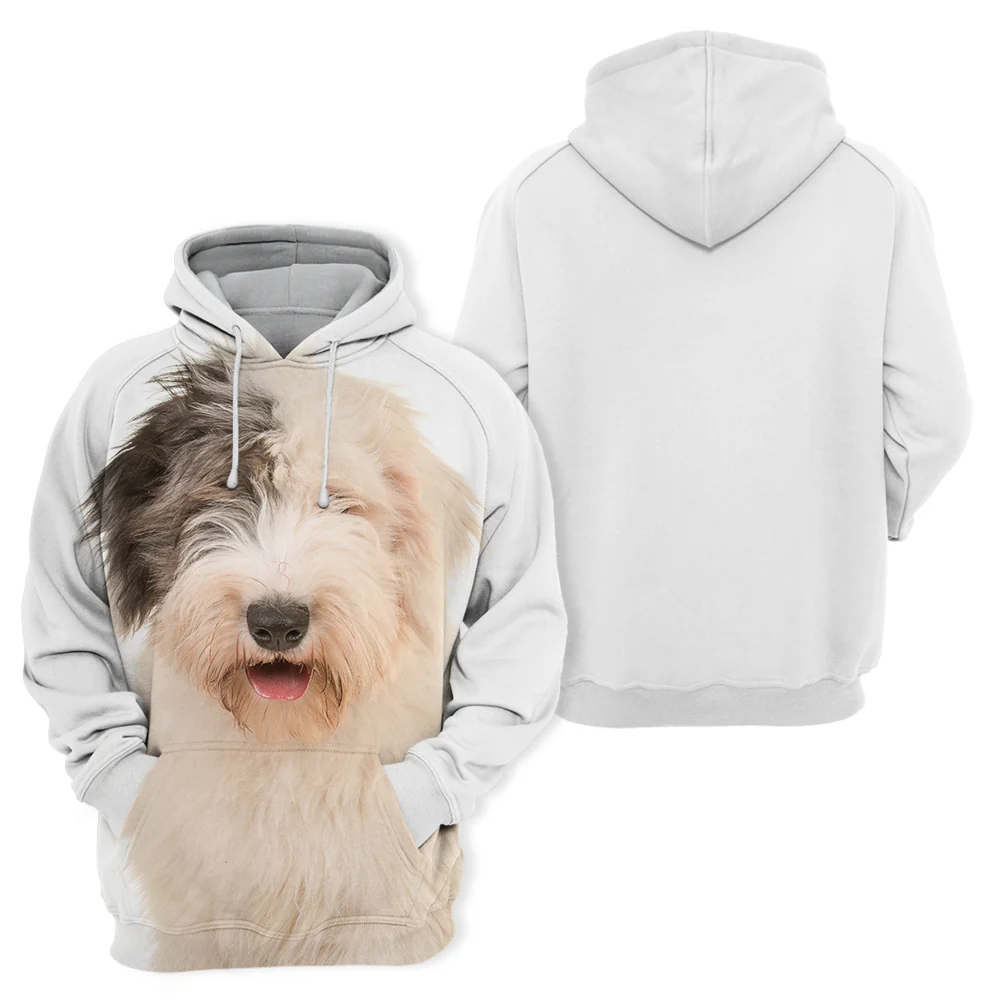 Unisex Hoodie | Comfortabele Sweater | Old English Sheepdog Print | Polyester Katoen Mix | Zacht en Duurzaam | Meerdere Maten Beschikbaar | Hoge Resolutie Print | Tweezijdige Stretchstof - Image 2