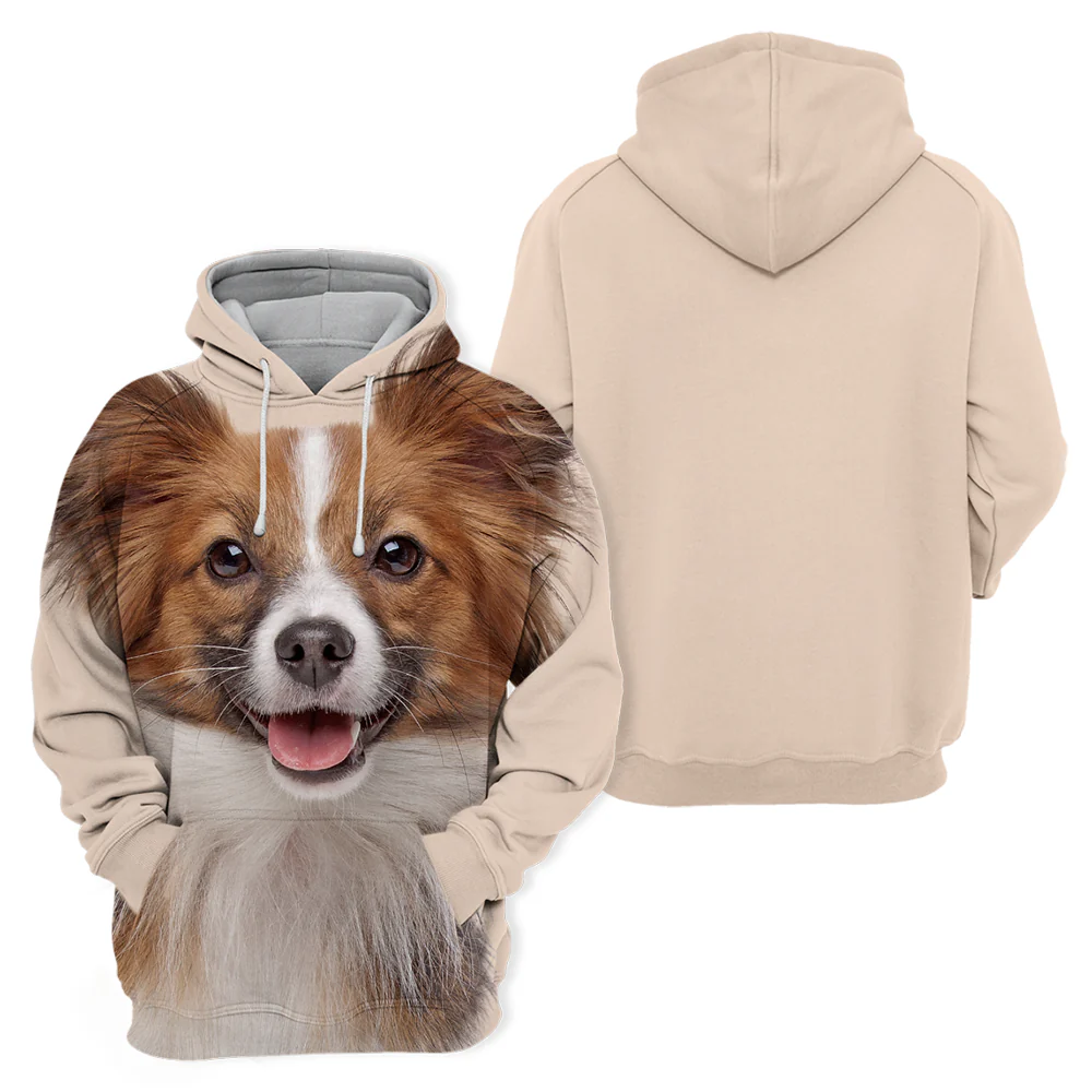 Unisex Dierenprint Hoodie | Papillon Design | Comfortabel Polyester-Katoen Mix | Beschikbaar in Meerdere Maten | Zachte Aanraking en Kwalitatieve Print - Image 2