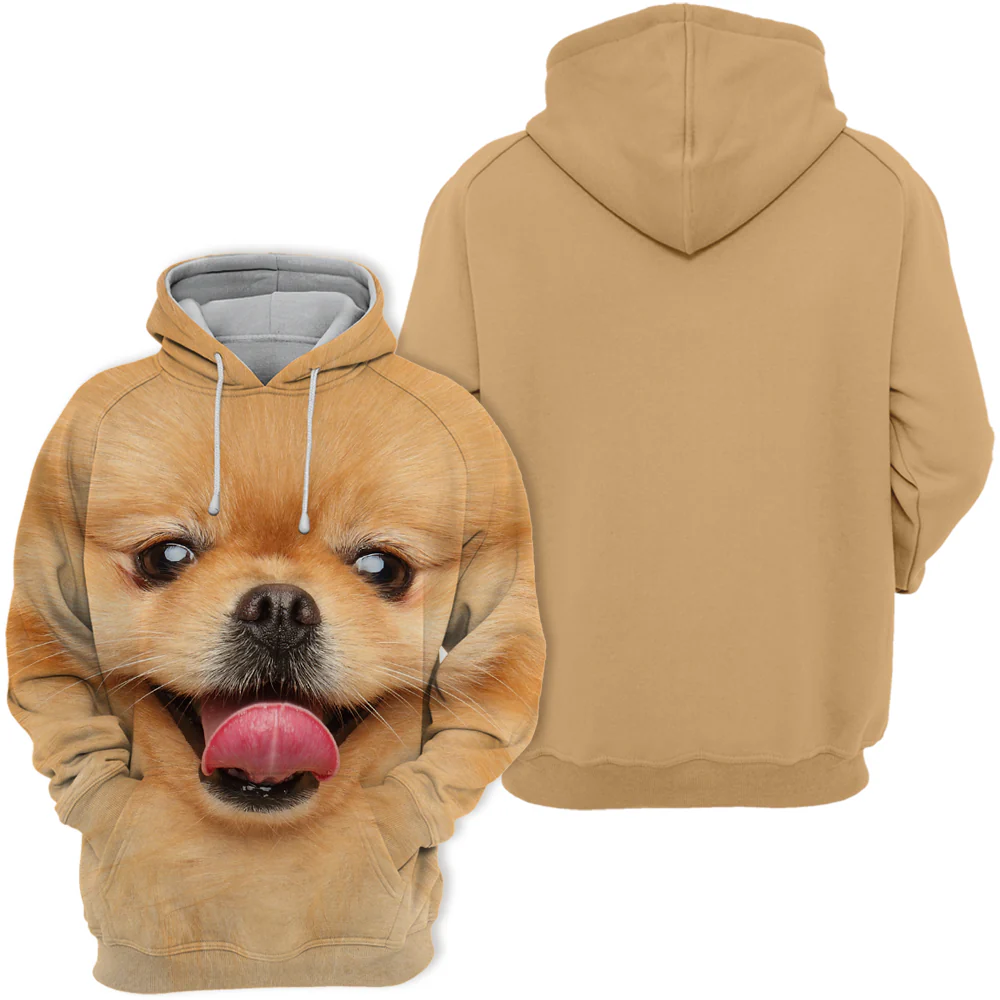 Unisex Hoodie Met Pomeranian Ontwerp | Polyester En Katoen Mix | Maten S-4XL | Zachte En Duurzame Stof | Hoge Resolutie Print | Comfortabel Voor Dierenliefhebbers - Image 2