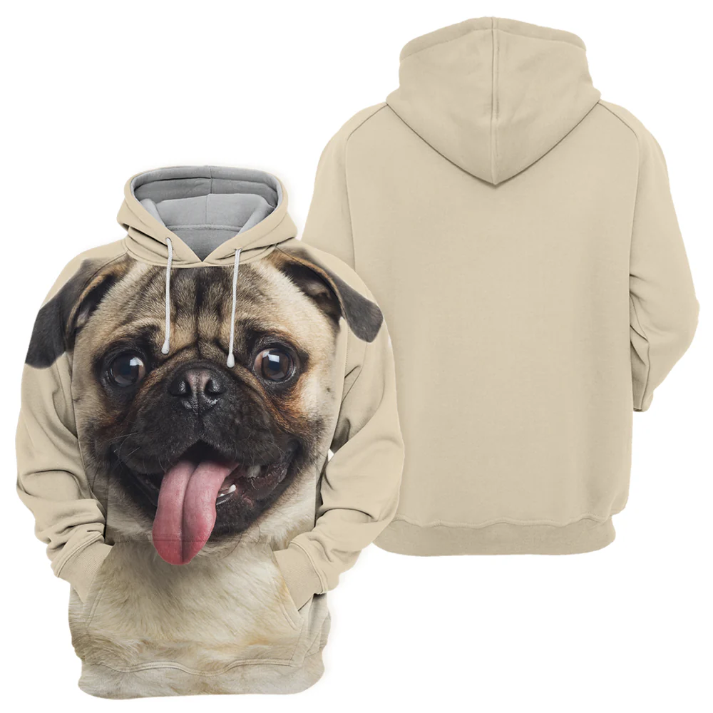 Unisex Trui Met Print | Pug Thema | Zachte Polyester-Katoen Mix | Maten S-4XL | Hoge Resolutie Print - Image 2
