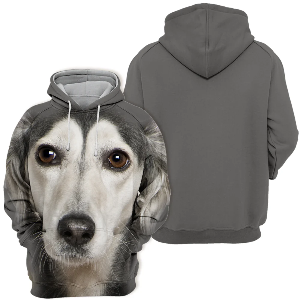 Unisex Hoodie | Saluki Hond Design | Comfortabele Pasvorm | Zachte Katoenmix | Verkrijgbaar in Maten S-4XL | Zorgvuldig Gesneden en Genaaid | Hoge Resolutie Print | Ideaal voor Dierenliefhebbers - Image 2