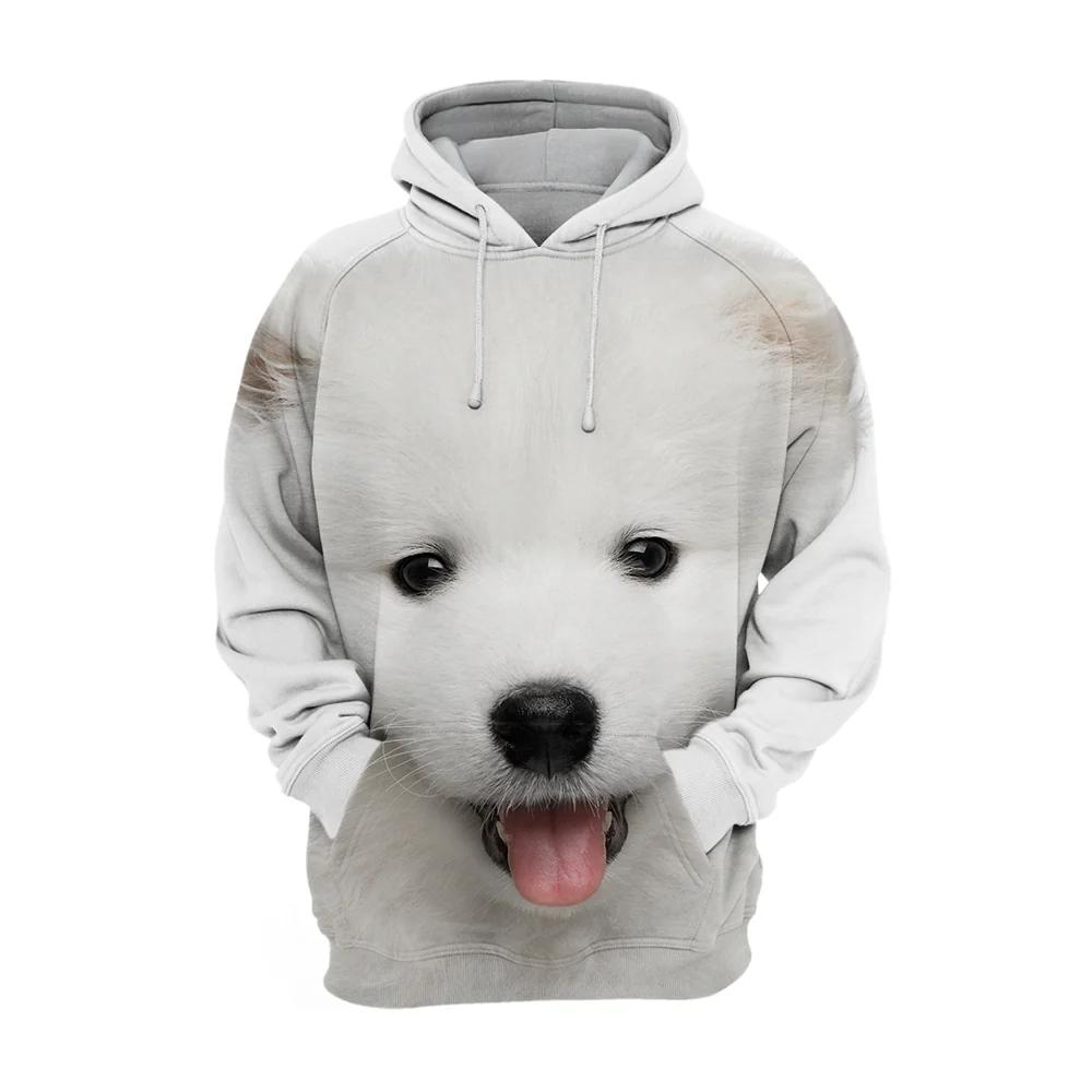 Hoodie met Samojeed Print | Comfortabel Polyester-Katoen | Schattige Dierenprint