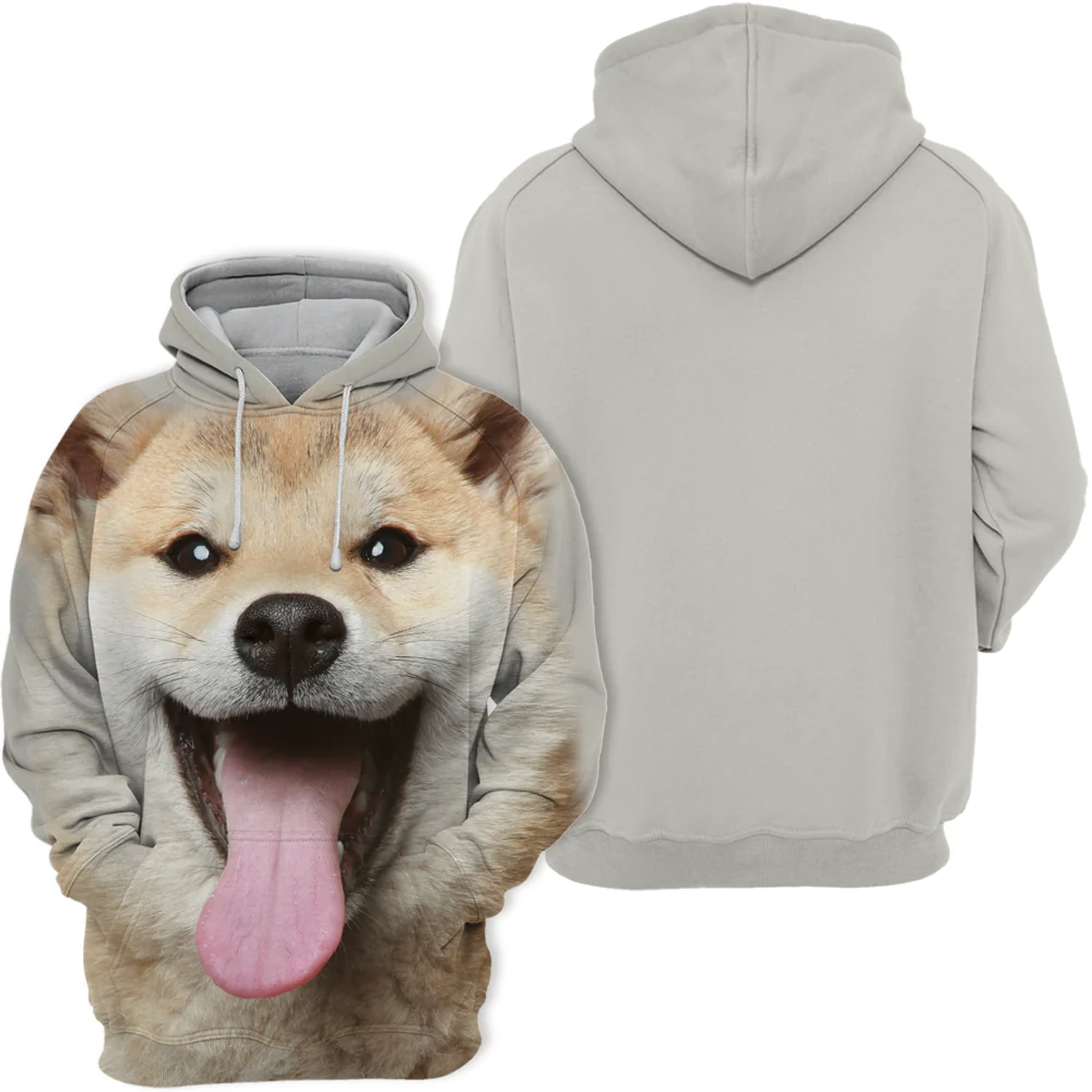 Unisex Hoodie | Shiba Inu Akita Print | Zacht en Duurzaam | Polyester Katoen Mix | High Definition Kleurprint | Beschikbaar in Maten S-4XL - Image 2