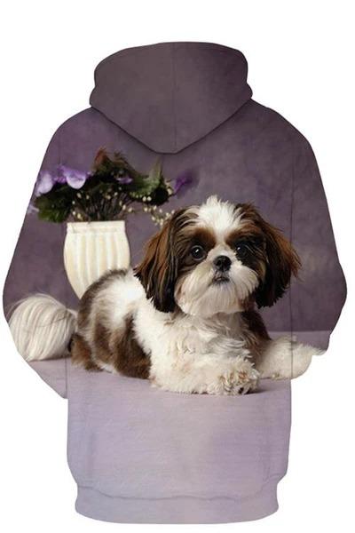 Comfortabele Hoodie met Shih Tzu Print | Zachte Polyester Katoen Mix | Verkrijgbaar in Maten S-4XL | Unisex Design | Kwaliteitsdruk | Ideaal voor Fans van Honden en Dierenliefhebbers - Image 2