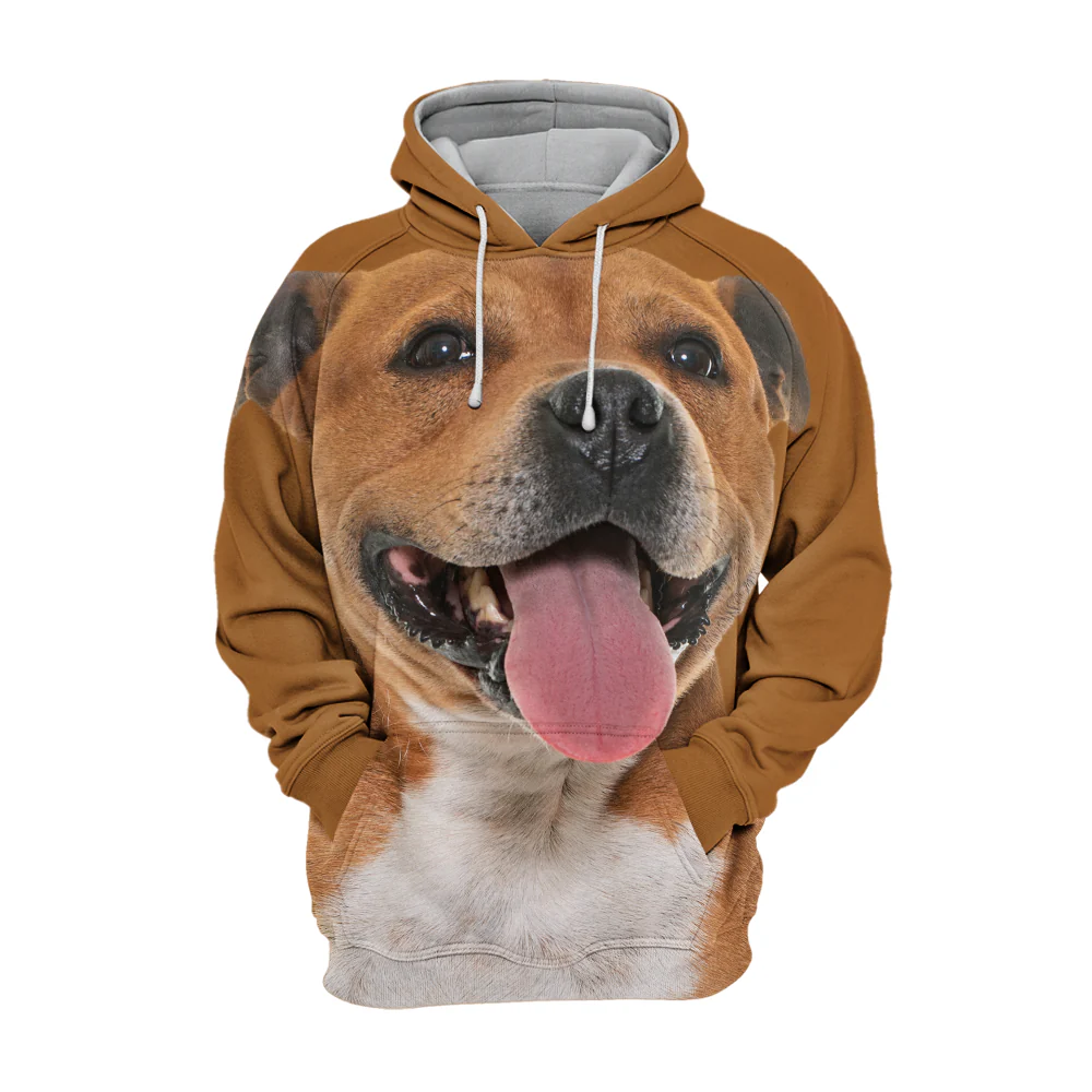 Unisex Hoodie voor Dierenliefhebbers | Staffordshire Bull Terrier Print | Comfortabele Stof | Verkrijgbaar in Maten S-4XL