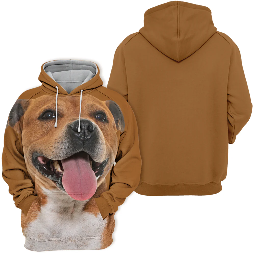 Unisex Hoodie voor Dierenliefhebbers | Staffordshire Bull Terrier Print | Comfortabele Stof | Verkrijgbaar in Maten S-4XL - Image 2