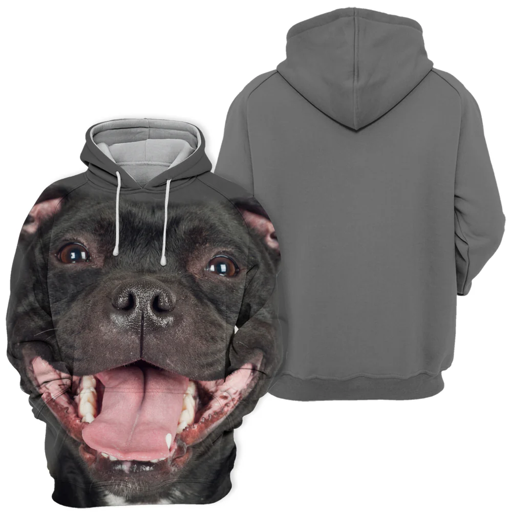 Unisex Hoodie | Staffordshire Bull Terrier Print | Comfortabele Pasvorm | Polyester en Katoen Mix | Verkrijgbaar in Maten S-4XL | Zachte Aanraking | Hoogwaardige Print | Tweezijdige Stretch - Image 2