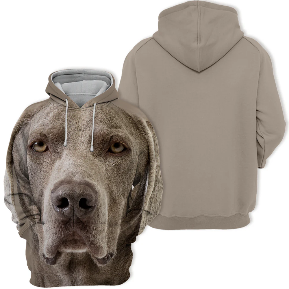 Casual Hoodie voor Dierenvrienden | Comfortabel Polyester Katoen Mix | Verkrijgbaar in S-4XL | Geschikt voor Elke Stijl | Weimaraner Design - Image 2