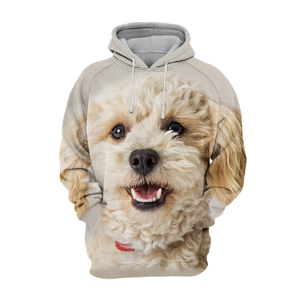 Unisex Hoodie Wit | Polyester Katoen Mix | Hondenontwerp | Jaren '80 Retrostijl | M-4XL | Casual en Comfortabel
