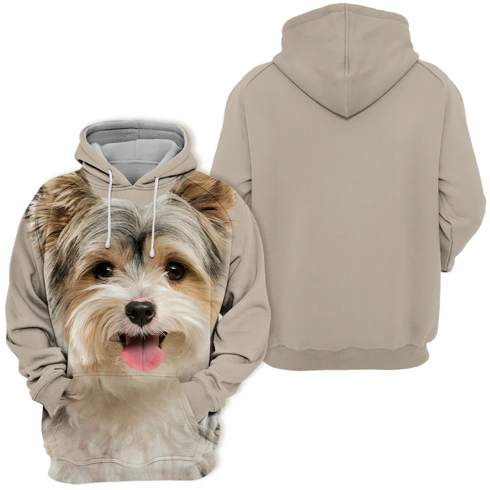 Yorkshire Terrier Unisex Hoodie | Comfortabele Dierenvriend Trui | Maten S-4XL | Hoge Resolutie Print | Polyester en Katoen Mix - Image 2