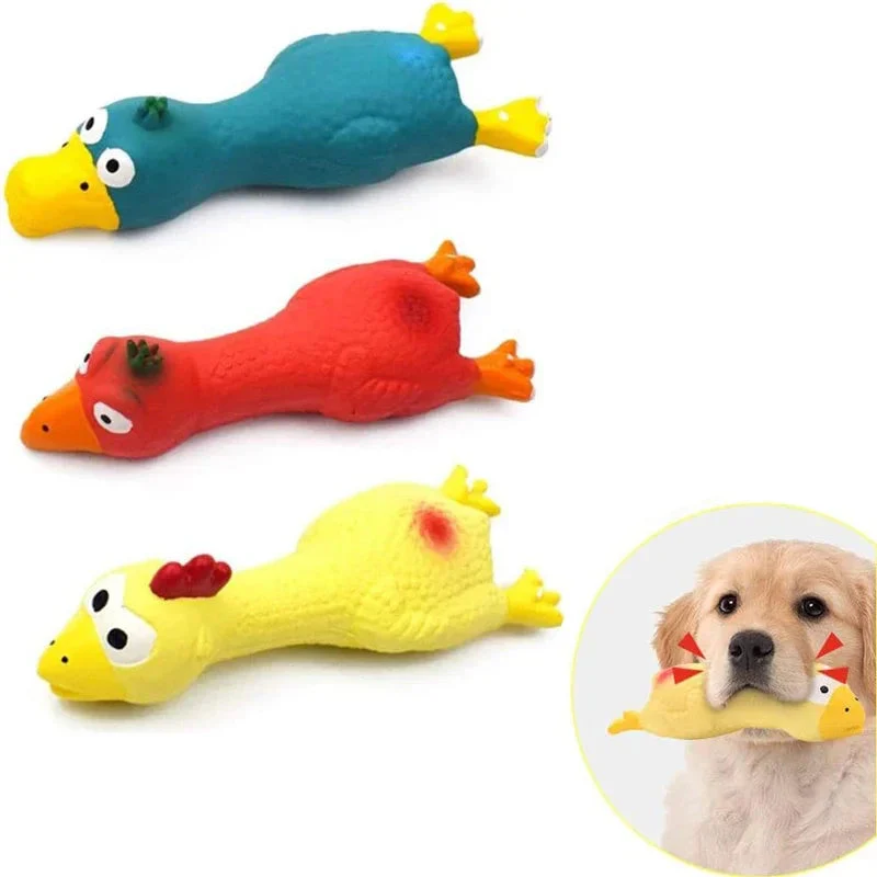 Piepend Speelgoed Kip voor Honden | Natuurlijke Latex | Veilig en Duurzaam | 16,8cm | Ideale Maat voor Kleine Rassen | Speelgoed om Verveling te Verminderen | Bevordert Bindingsmomenten | Mentale Stimulatie