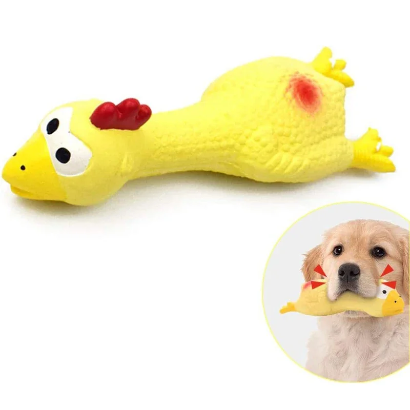 Piepend Speelgoed Kip voor Honden | Natuurlijke Latex | Veilig en Duurzaam | 16,8cm | Ideale Maat voor Kleine Rassen | Speelgoed om Verveling te Verminderen | Bevordert Bindingsmomenten | Mentale Stimulatie - Image 4