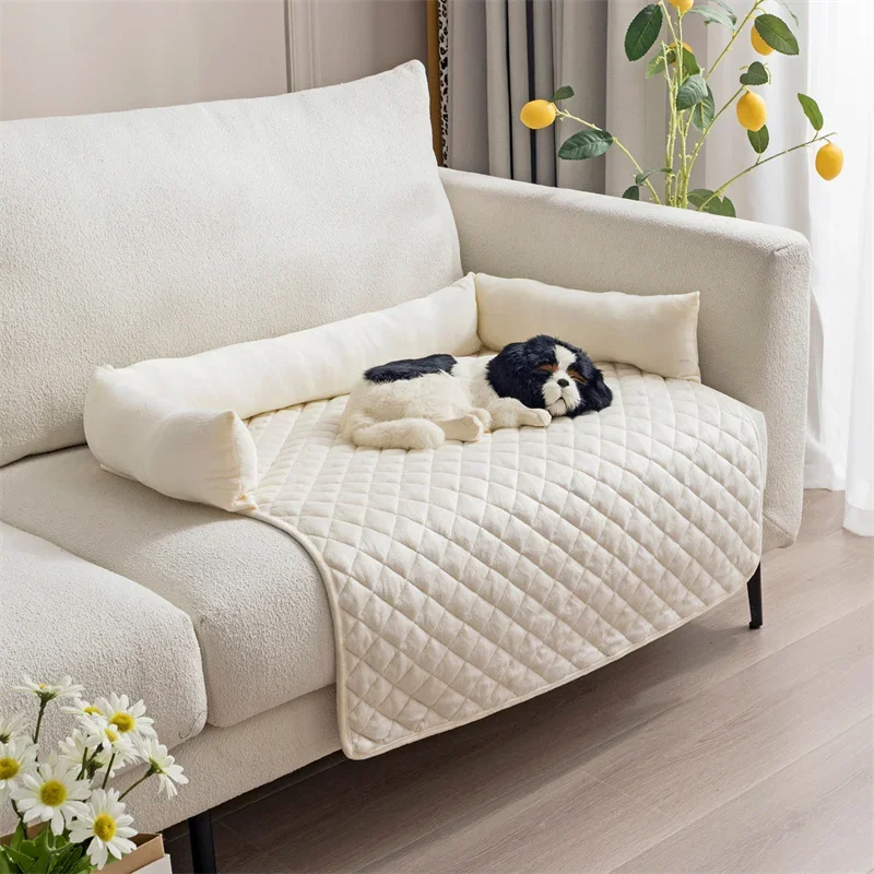 Velluto Fluwelen Hondenbeschermer | Bank en Bed Bescherming | Verhoogde Rand | Wasbare Hoes | Stijlvol en Comfortabel