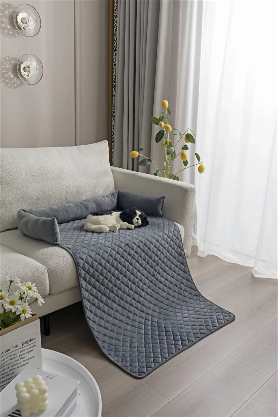 Velluto Fluwelen Hondenbeschermer | Bank en Bed Bescherming | Verhoogde Rand | Wasbare Hoes | Stijlvol en Comfortabel - Image 5