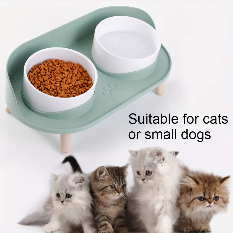 Verhoogde dubbele voerbak voor katten en honden | Ergonomisch ontwerp | Antislip | Duurzame materialen | Eenvoudig te reinigen | Modern voor kleine en middelgrote huisdieren - Image 10